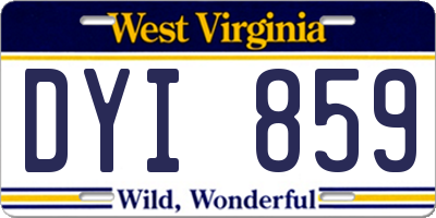 WV license plate DYI859
