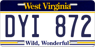 WV license plate DYI872