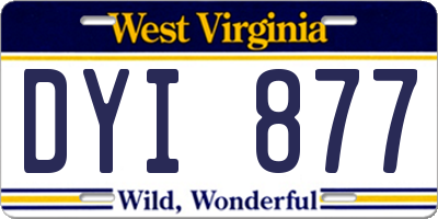 WV license plate DYI877