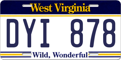 WV license plate DYI878
