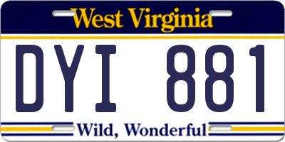 WV license plate DYI881