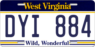 WV license plate DYI884
