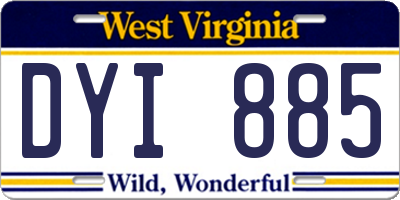 WV license plate DYI885