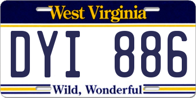WV license plate DYI886