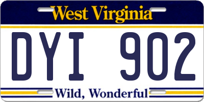 WV license plate DYI902
