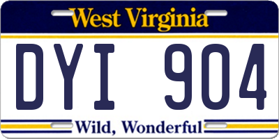 WV license plate DYI904