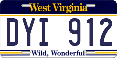 WV license plate DYI912