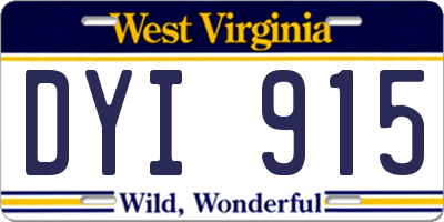 WV license plate DYI915