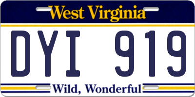 WV license plate DYI919