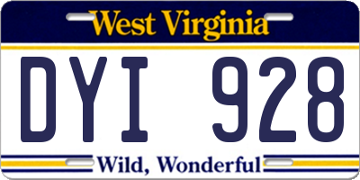 WV license plate DYI928