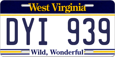 WV license plate DYI939