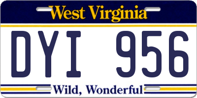 WV license plate DYI956