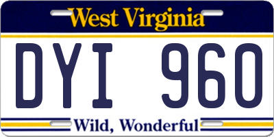 WV license plate DYI960