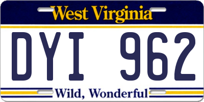 WV license plate DYI962