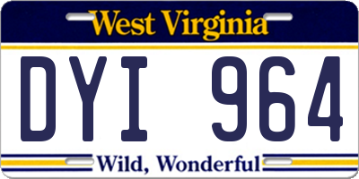 WV license plate DYI964