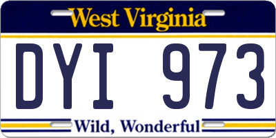 WV license plate DYI973