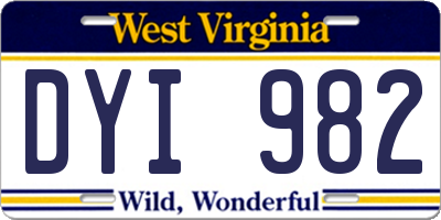 WV license plate DYI982