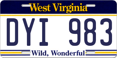 WV license plate DYI983