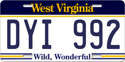 WV license plate DYI992