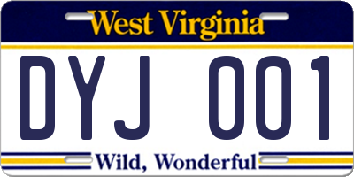 WV license plate DYJ001