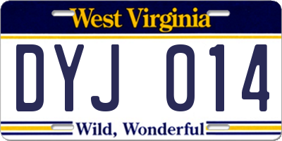 WV license plate DYJ014