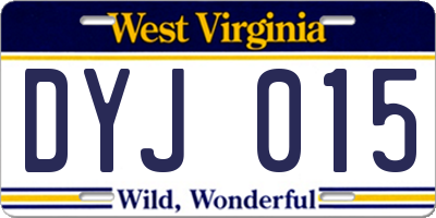 WV license plate DYJ015