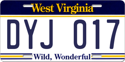 WV license plate DYJ017