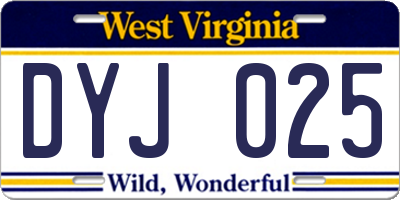 WV license plate DYJ025