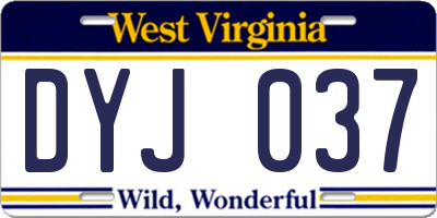 WV license plate DYJ037