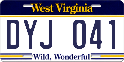 WV license plate DYJ041