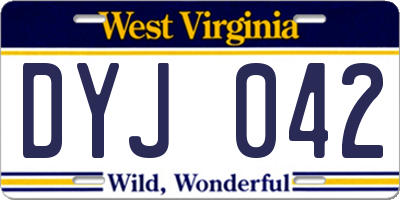 WV license plate DYJ042
