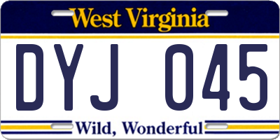 WV license plate DYJ045