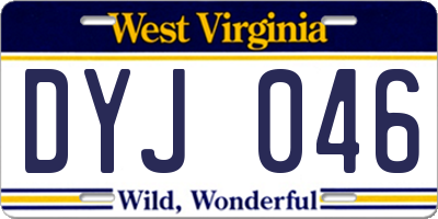 WV license plate DYJ046