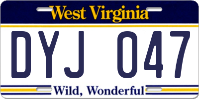 WV license plate DYJ047