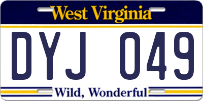 WV license plate DYJ049