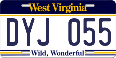 WV license plate DYJ055