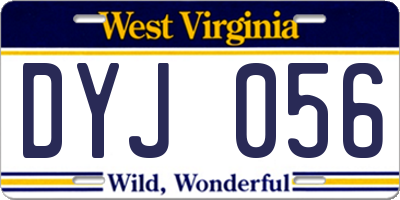 WV license plate DYJ056