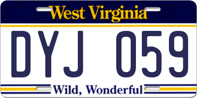 WV license plate DYJ059
