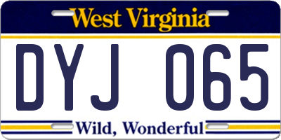 WV license plate DYJ065