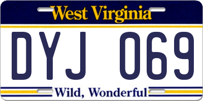 WV license plate DYJ069
