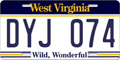 WV license plate DYJ074
