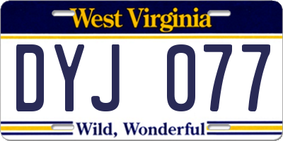 WV license plate DYJ077