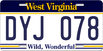 WV license plate DYJ078