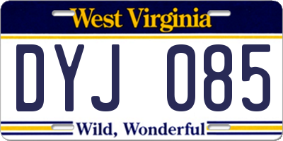 WV license plate DYJ085