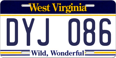 WV license plate DYJ086