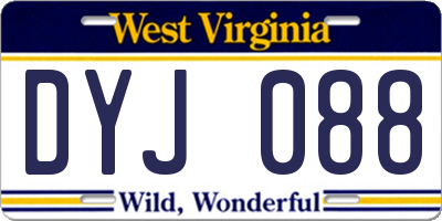 WV license plate DYJ088