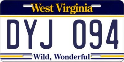 WV license plate DYJ094