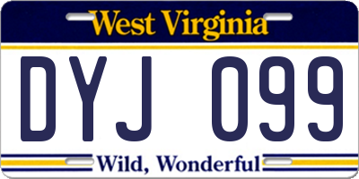 WV license plate DYJ099
