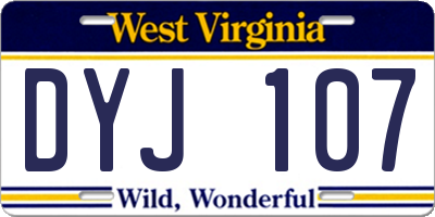 WV license plate DYJ107