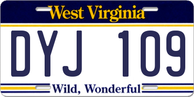 WV license plate DYJ109
